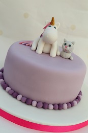 cat and unicorn birthday cake